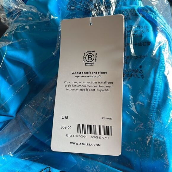 NWT Conscious Crop Bikini Top Santorini Blue D-DD L - Picture 6 of 6